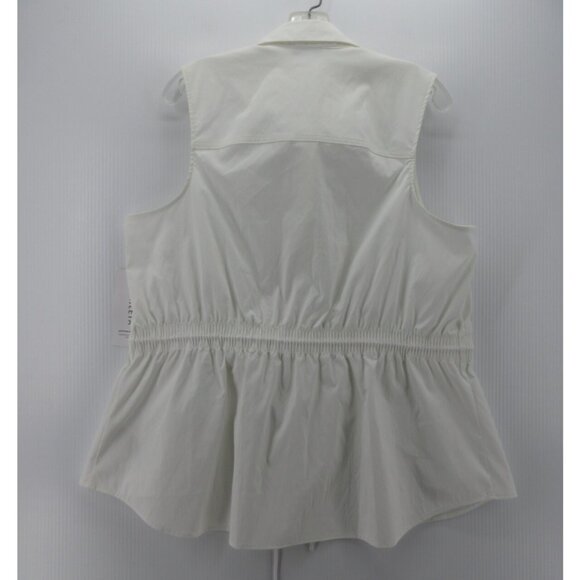 Athleta Top 1X Plus Levitate Poplin Tank Blouse Cinch Waist NEW * - Picture 9 of 13